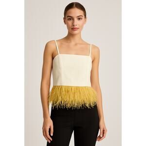 Callipygian Opening Ceremony super soft ostrich feather peplum tank top 10